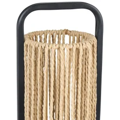 Lampe À Poser|OSTARIA Lampe à poser en Corde et Métal (H37 cm) Tanzanie et beige Noir
