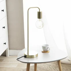 Lampe À Poser|ATMOSPHERA Lampe à poser en métal (H45 cm) Keli Or