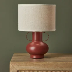 Lampe À Poser|OSTARIA Lampe à poser en métal (H33 cm) Amphore Terracotta