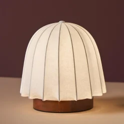 Lampe À Poser|OSTARIA Lampe à poser en Tissu et Métal (H19 cm) Marcel Marron