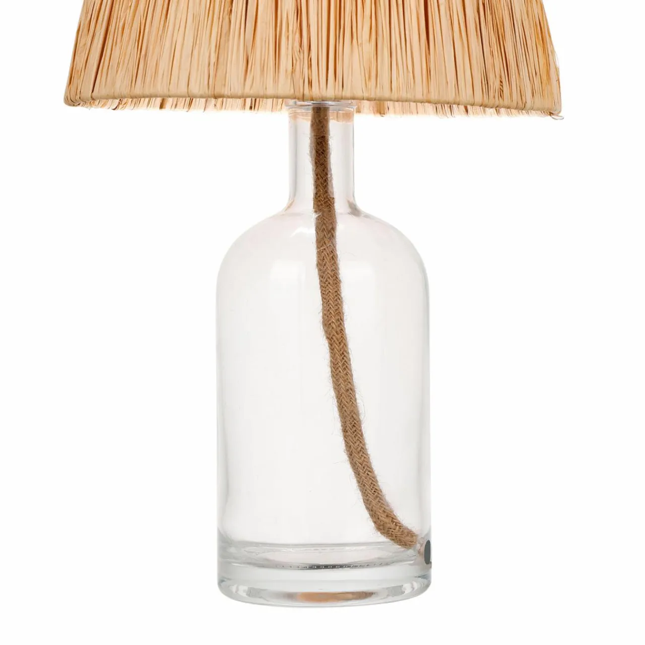 Lampe À Poser|OSTARIA Lampe à poser en verre et corde (H40 cm) Haddock Naturel