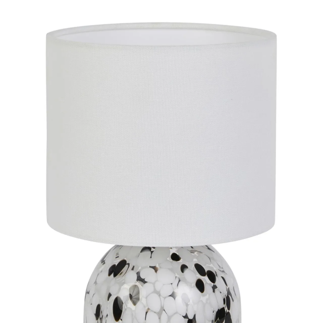 Lampe À Poser|OSTARIA Lampe à poser en Verre et Lin (H31 cm) Pepper e Noir