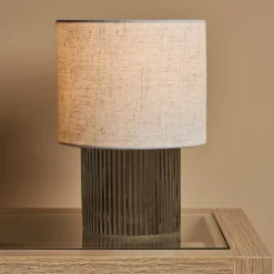 Lampe À Poser|OSTARIA Lampe à poser en verre (H22 cm) Delia Noir