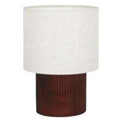 Lampe À Poser|OSTARIA Lampe à poser en verre rétro (H22 cm) Teca Marron