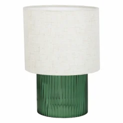 Lampe À Poser|OSTARIA Lampe à poser en verre rétro (H22 cm) Teca e Vert