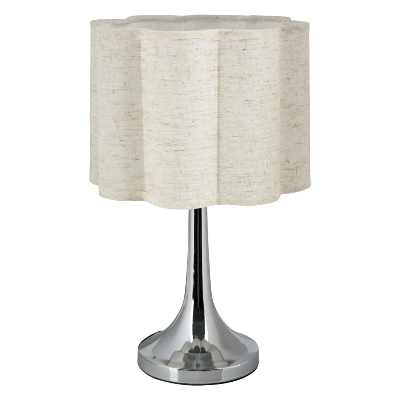 Lampe À Poser|OSTARIA Lampe à poser métal et lin (H33 cm) Tulipe Argent