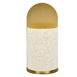 Lampe À Poser|OSTARIA Lampe à poser métal et lin (H27 cm) nella Or