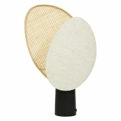 Lampe À Poser|OSTARIA Lampe à poser rotin et lin (H40 cm) Almeria Beige