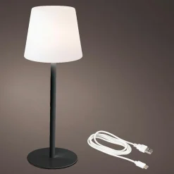 Luminaire Jardin|Eclairage Extérieur|#N/A Lampe de table sans fil rechargeable USB (H40 cm) Manhattan Noir