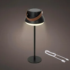 Luminaire Jardin|Eclairage Extérieur|KAEMINGK Lampe de table solaire 100 lumens (H36 cm) Tokyo Noir