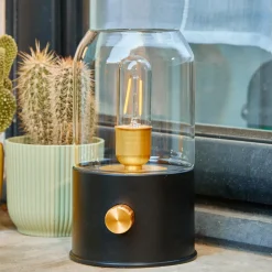 Luminaire Jardin|Eclairage Extérieur|#N/A Lampe tempête sans fil rechargeable USB (H20 cm) Noir