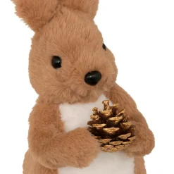 Père Noël, Animaux Et Personnage|JJA Lapin peluche (H31 cm) Albin et pomme de pin Marron Marron clair