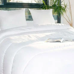 Couette, Oreiller, Traversin|EMINZA Lot Couette chaude anti-acariens (260 x 240 cm) + 2 Oreillers (60 x 60 cm) Comète he Blanc