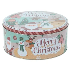 Déco Et Objet De Noël|KOOPMAN Lot de 3 boîtes de rangement en métal rondes Personnages de Noël Multicolore