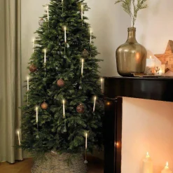 Déco Et Objet De Noël|Déco Et Objet Lumineux|KAEMINGK Lot de 10 bougies à piles (H15 cm) Crystal Blanc chaud Or