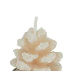 Bougie Et Photophore|JJA Lot de 4 bougies chauffe-plats Pomme de pain enneigée Beige