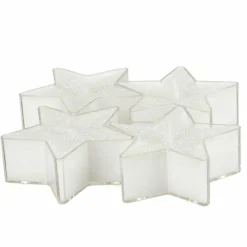 Bougie Et Photophore| Lot de 4 bougies Etoiles Blanc