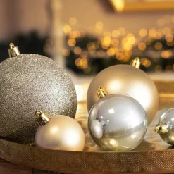 Boule De Noël|EMINZA Lot de 20 boules de Noël assorties New Alpine Perle