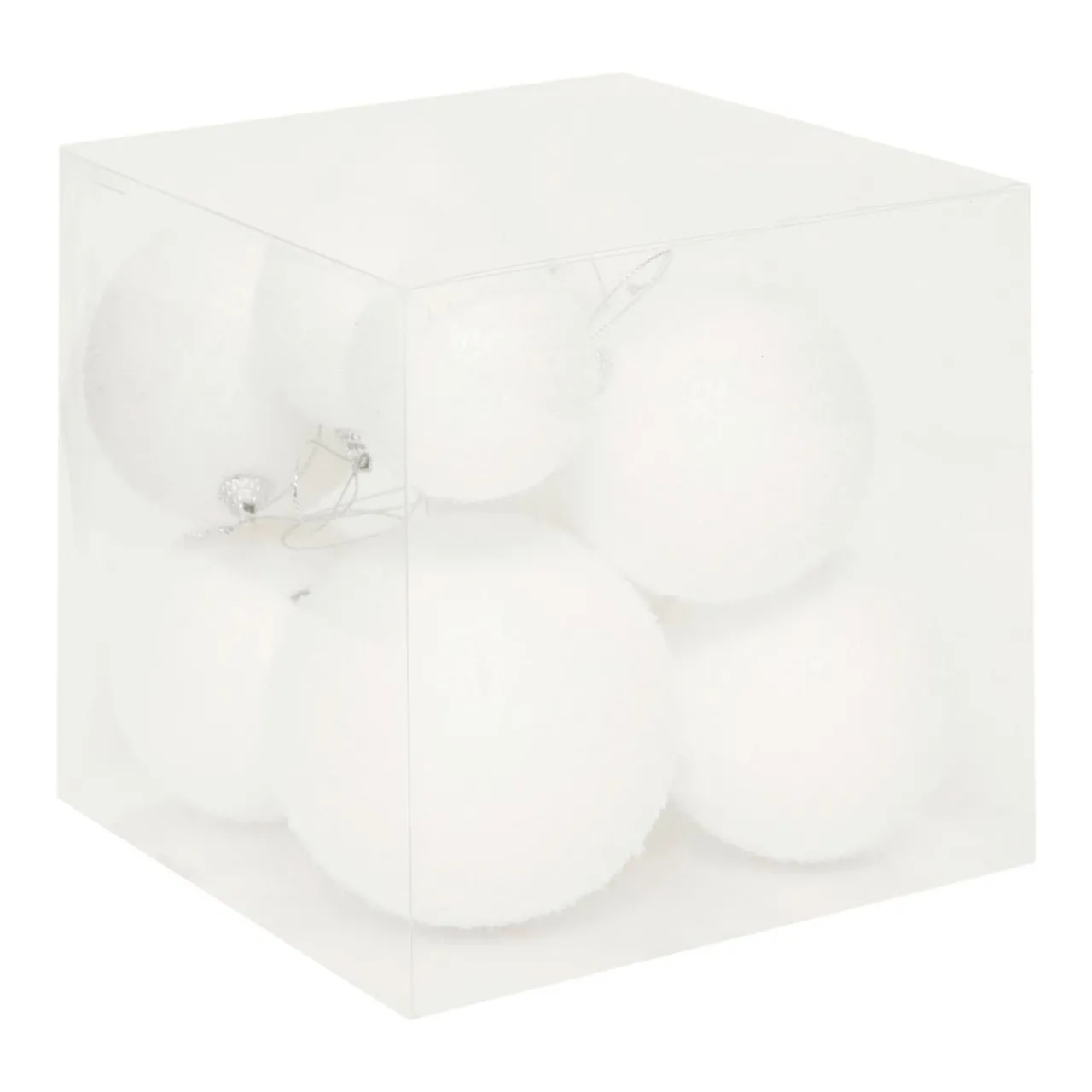 Boule De Noël|JJA Lot de 12 boules de Noël assortie Neige fraiche he Blanc