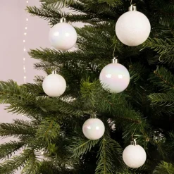Boule De Noël|KAEMINGK Lot de 30 boules de Noël assorties Alpine Blanc irisé