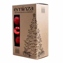 Boule De Noël|EMINZA Lot de 30 boules de Noël (D80 mm) New Alpine Rouge