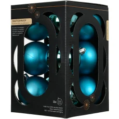 Boule De Noël|KAEMINGK Lot de 12 boules de Noël (D60 mm) Aravis Bleu pétillant