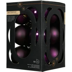 Boule De Noël|KAEMINGK Lot de 12 boules de Noël (D60 mm) Aravis Figue Violet