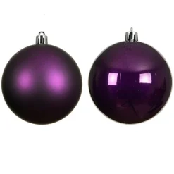 Boule De Noël|KAEMINGK Lot de 12 boules de Noël (D60 mm) Aravis Figue Violet