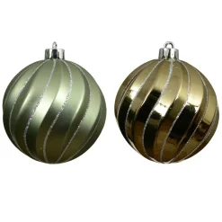 Boule De Noël|KAEMINGK Lot de 6 boules de Noël (D80 mm) Glam chic Vert romarin