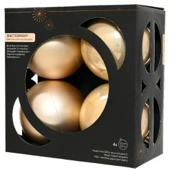 Boule De Noël|KAEMINGK Lot de 4 boules de Noël (D100 mm) Aravis Perle