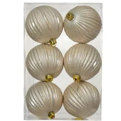 Boule De Noël|KAEMINGK Lot de 6 boules de Noël (D80 mm) Glitter Perle