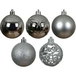 Boule De Noël|KAEMINGK Lot de 35 boules de Noël (D60 mm) Aravis Argent
