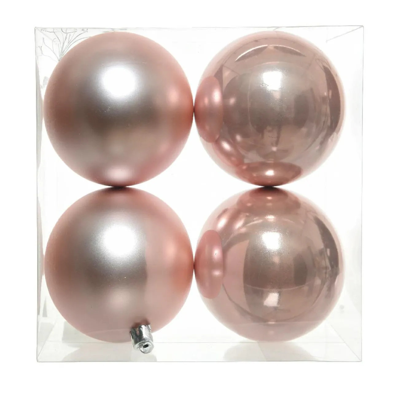 Boule De Noël|KAEMINGK Lot de 4 boules de Noël (D100 mm) Aravis Rose poudré