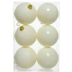 Boule De Noël|KAEMINGK Lot de 12 boules de Noël (D60 mm) Aravis Blanc laine