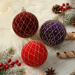 Boule De Noël|KAEMINGK Lot de 12 boules de Noël (D80 mm) Palais Royal Multicolore