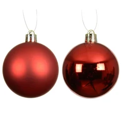 Boule De Noël|KAEMINGK Lot de 4 boules de Noël (D100 mm) Aravis Rouge