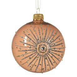 Boule De Noël|KAEMINGK Lot de 6 boules de Noël (D80 mm) en verre Sillis Brun gingembre