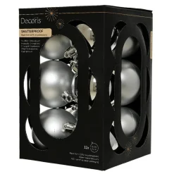Boule De Noël|KAEMINGK Lot de 12 boules de Noël (D60 mm) Aravis Argent