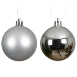 Boule De Noël|KAEMINGK Lot de 12 boules de Noël (D60 mm) Aravis Argent
