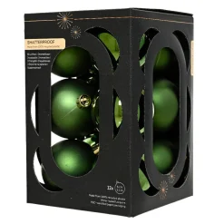 Boule De Noël|KAEMINGK Lot de 12 boules de Noël (D60 mm) Aravis Vert sapin