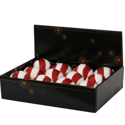 Boule De Noël|KAEMINGK Lot de 12 boules de Noël (D80 mm) Spiralis Rouge