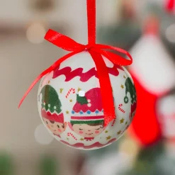 Boule De Noël|KAEMINGK Lot de 7 boules de Noël (D60 mm) Petits Lutins de Noël Blanc et Rouge