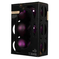 Boule De Noël|KAEMINGK Lot de 6 boules de Noël (D80 mm) Aravis Figue Violet
