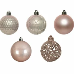 Boule De Noël|KAEMINGK Lot de 37 boules de Noël (D60 mm) Alpine Mix Rose poudré
