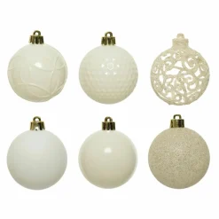 Boule De Noël|KAEMINGK Lot de 37 boules de Noël (D60 mm) Alpine mix Blanc laine