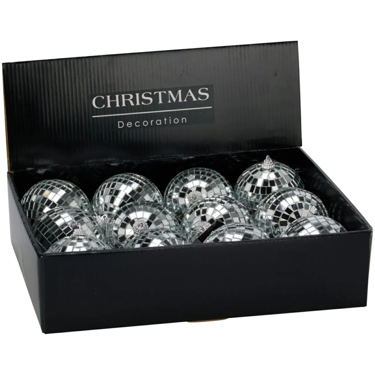 Boule De Noël|KOOPMAN Lot de 12 boules de Noël (D80 mm) Night Fever Argent