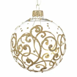 Boule De Noël|KAEMINGK Lot de 6 boules de Noël (D80 mm) en verre Stacy Or