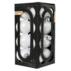 Boule De Noël|KAEMINGK Lot de 16 boules de Noël (D40 mm) Aravis Blanc