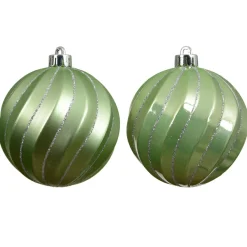Boule De Noël|KAEMINGK Lot de 6 boules de Noël (D80 mm) Glam chic Vert matcha
