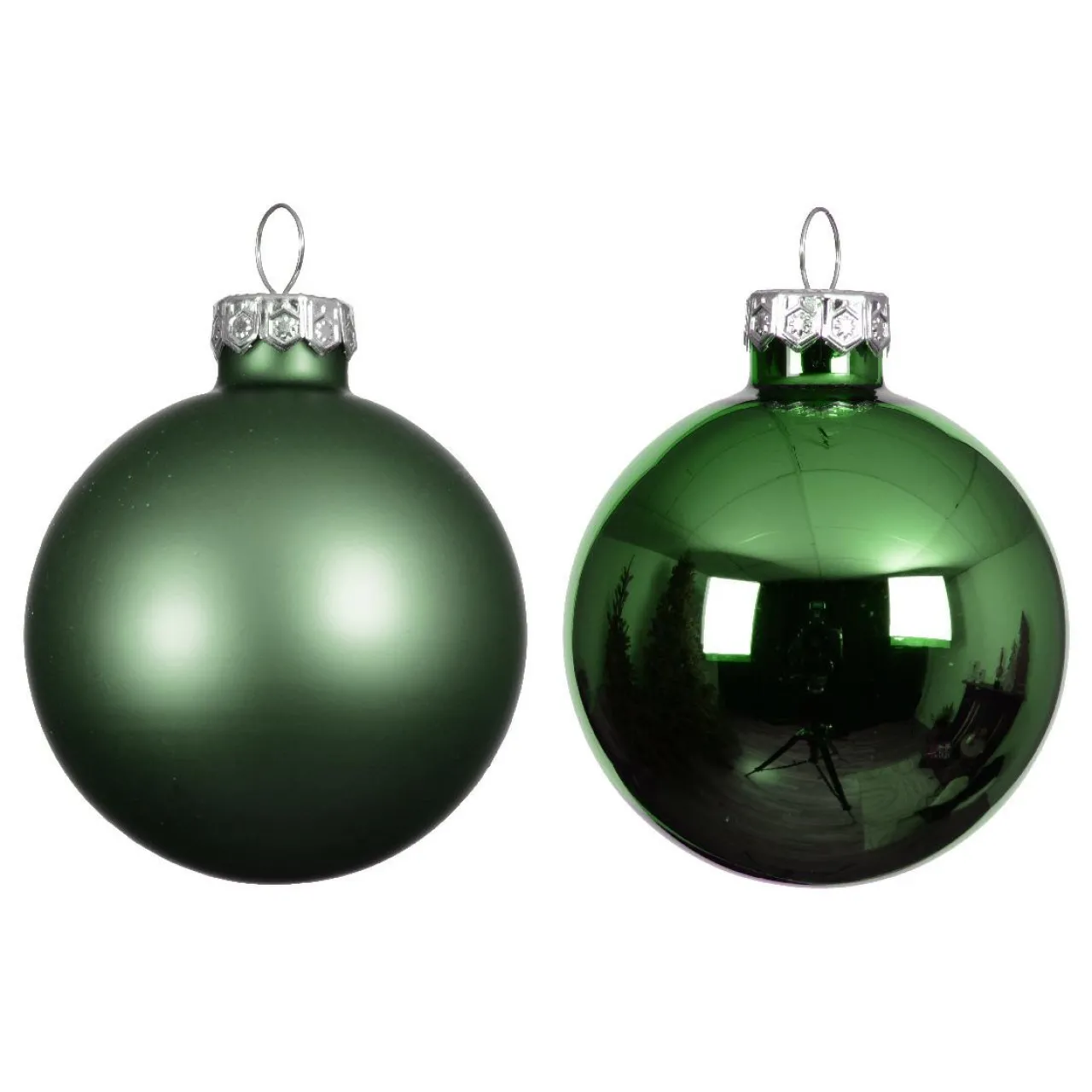 Boule De Noël|KAEMINGK Lot de 4 boules de Noël en verre (D100 mm) Boréal Vert sapin